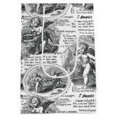 Cherubs in Love Romantic French Toile ミディアムペーパーバッグ (裏面)