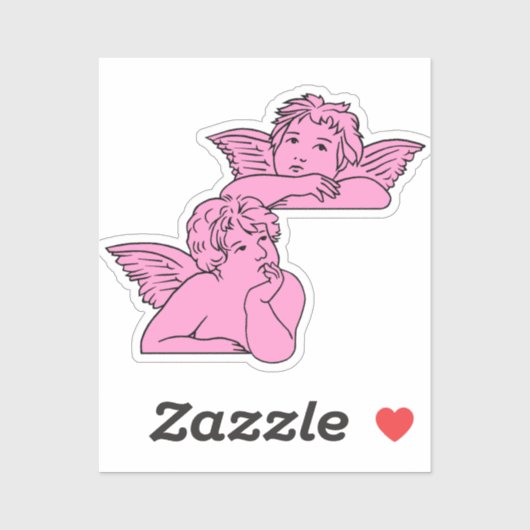 Cherubs line art inspired by Italian artist Raphae シール (シート)