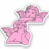 Cherubs line art inspired by Italian artist Raphae シール (正面)