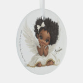 Cherub's Smile: Angelic Joy in White and Gold ガラスオーナメント (正面右)