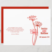 Chervilグラフィック赤い花結婚式 プログラム (正面/裏面)