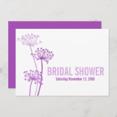 Chervil紫モダンのブライダルシャワー招待 招待状 (正面/裏面)