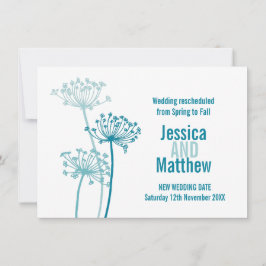 Chervil flowerheads aquaのティール(緑がかった色)結婚の再スケジュール 招待状