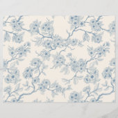 Chery blossom branches in blue and off white (裏面)