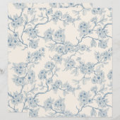 Chery blossom branches in blue and off white (正面/裏面)