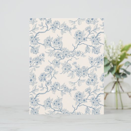 Chery blossom branches in blue and off white (スタンド正面)