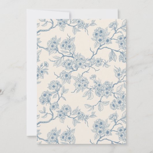 Chery blossom branches in blue and off white (正面)