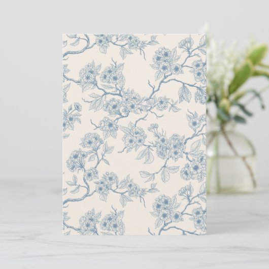 Chery blossom branches in blue and off white (スタンド正面)