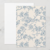Chery blossom branches in blue and off white (正面/裏面)