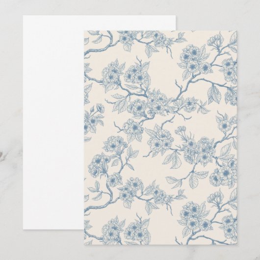 Chery blossom branches in blue and off white (正面/裏面)