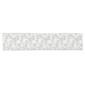 Chery blossom branches in blue and off white ショートテーブルランナー (横)