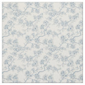 Chery blossom branches in blue and off white ファブリック (見本)