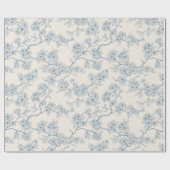 Chery blossom branches in blue and off white ラッピングペーパー (フラット)