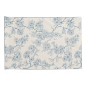 Chery blossom branches in blue and off white 枕カバー (裏面-右)