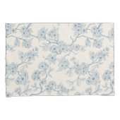 Chery blossom branches in blue and off white 枕カバー (正面右)