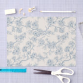 Chery blossom branches in blue and off white 薄葉紙 (クラフト)