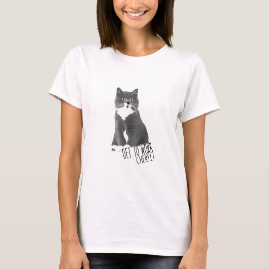 Cherylを働かせることを得て下さい! 女性の基本的なティー tシャツ (正面)