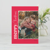 CHERYL赤とピンクのクリスマスフォトカード 招待状 (スタンド正面)