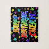 "CHERYL"名,おもしろい"ハッピーバースデー" ジグソーパズル (縦)