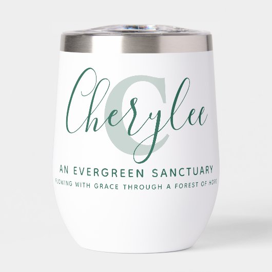 Cherylee の名前の意味とモノグラムの緑のテキスト (正面)