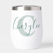 Cherylee の名前の意味とモノグラムの緑のテキスト (背面)