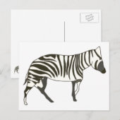 CherylsArt絵を描によるゼブラの野生動物のアートポストカード ポストカード (正面/裏面)