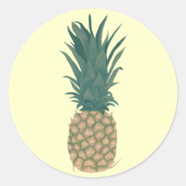 CherylsArt Stickers絵画による新鮮なパイナップルの ラウンドシール