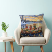 Chesapeake Bay Retriever Christmas Boat Holiday クッション (椅子)