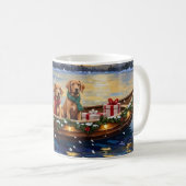 Chesapeake Bay Retriever Christmas Boat Holiday コーヒーマグカップ (正面右)