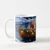 Chesapeake Bay Retriever Christmas Boat Holiday コーヒーマグカップ (左)