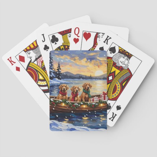 Chesapeake Bay Retriever Christmas Boat Holiday トランプ (裏面)