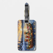 Chesapeake Bay Retriever Christmas Boat Holiday ラゲッジタグ (裏面縦)