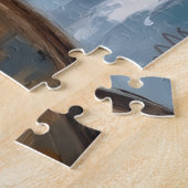 Chesapeake Bay Retriever Christmas Hunting Boat ジグソーパズル (側面)