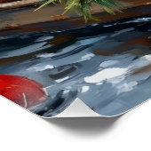 Chesapeake Bay Retriever Christmas Hunting Boat ポスター (コーナー)