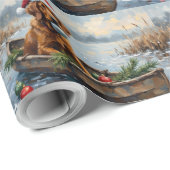 Chesapeake Bay Retriever Christmas Hunting Boat ラッピングペーパー (ロールコーナー)