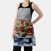 Chesapeake Bay Retriever Christmas Red Truck  エプロン (インサイチュ)