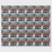 Chesapeake Bay Retriever Christmas Red Truck  ラッピングペーパー (フラット)