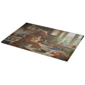 Chesapeake Bay Retriever Cooking in Kitchen カッティングボード (角)