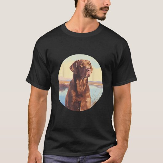 Chesapeake Bay Retriever Dog Cute Dog Breed Tシャツ (正面)