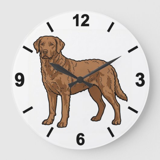 Chesapeake Bay Retriever Dog Wall Clock Decor ラージ壁時計 (正面)