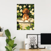 Chesapeake Bay Retriever In Bathtub Poster, Funny ポスター (ホームオフィス)
