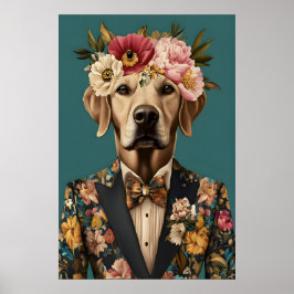 Chesapeake Bay Retriever In Suit Poster ポスター