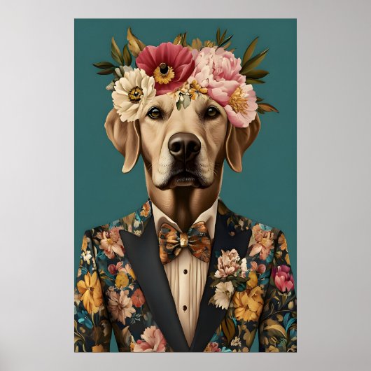 Chesapeake Bay Retriever In Suit Poster ポスター (正面)