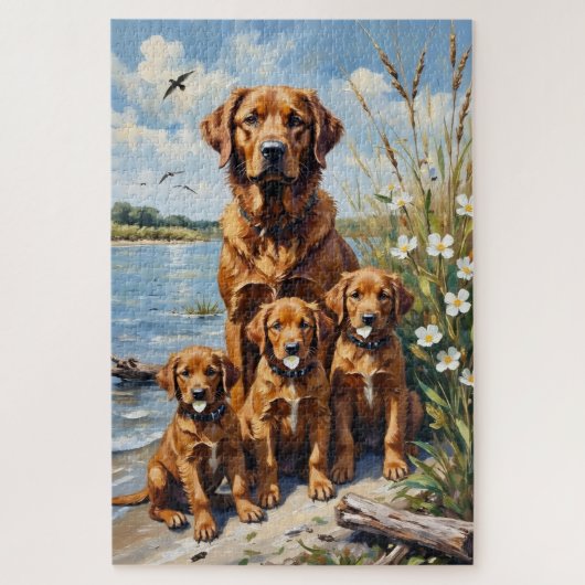Chesapeake Bay Retriever Marsh Art ジグソーパズル (縦)