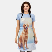 Chesapeake Bay Retriever Winter Lakeside Christmas エプロン (着用した状態)