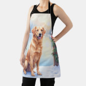 Chesapeake Bay Retriever Winter Lakeside Christmas エプロン (インサイチュ)