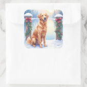Chesapeake Bay Retriever Winter Lakeside Christmas スクエアシール (バッグ)