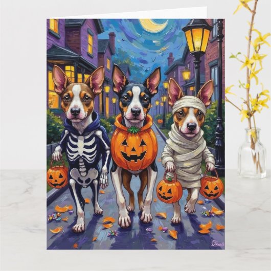 Chesapeake Bay Terrier Dogs Halloween Costumes カード (黄色い花)