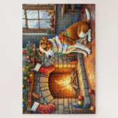 Chesapeake Bay Terrier Fireplace Christmas Lights ジグソーパズル (縦)