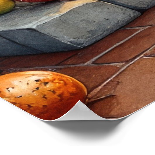 Chesapeake Bay Terrier Fireplace Christmas Lights ポスター (角)